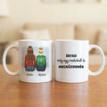 Érted még egy medvével is megküzdenék – barátnős bögre 2–7 hátulról rajzolt figurával és nevekkel