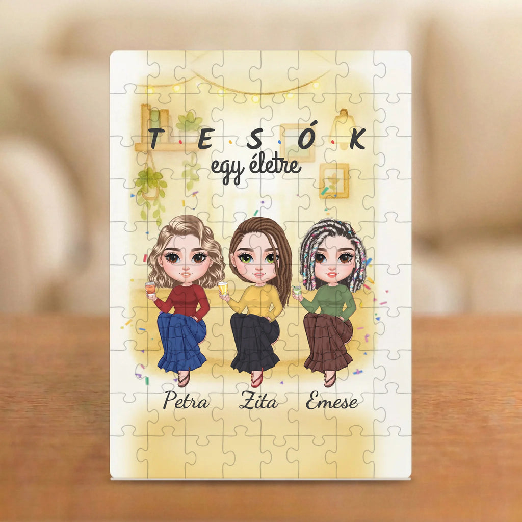 Tesók, egy életre – testvéres puzzle 2–5 figurával és nevekkel