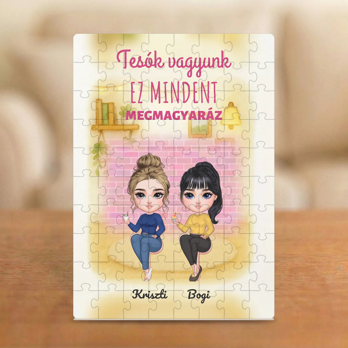 Tesók vagyunk – testvéres puzzle 1–4 figurával és nevekkel