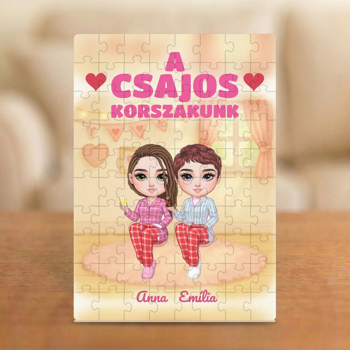 A csajos korszakunk – barátnős puzzle 2–5 figurával és nevekkel