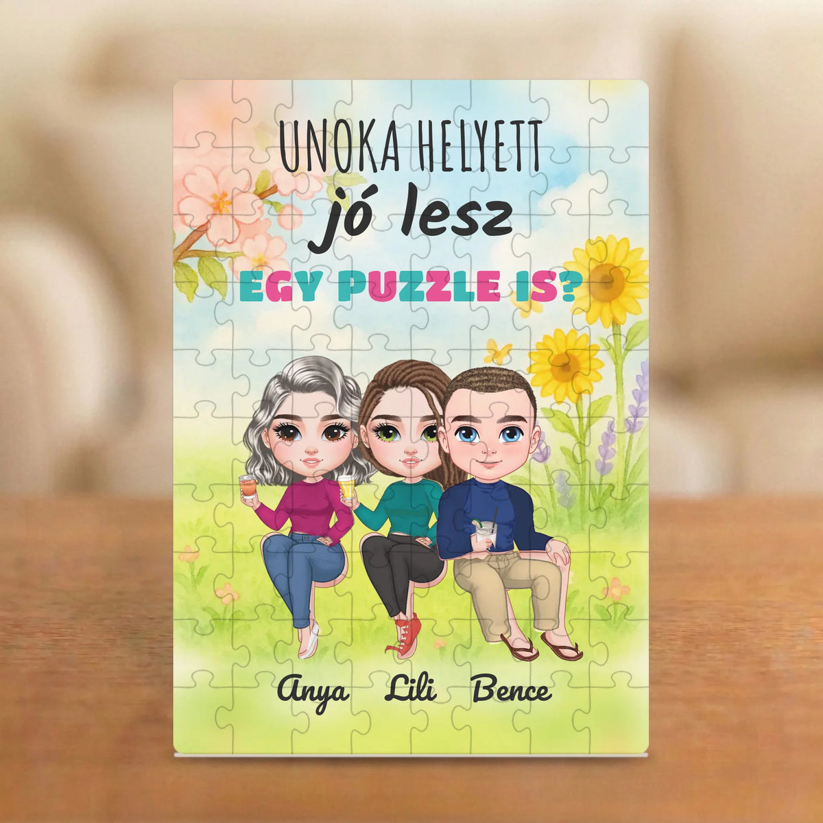 Unoka helyett jó lesz egy puzzle is? – puzzle anyának 2–5 figurával és nevekkel