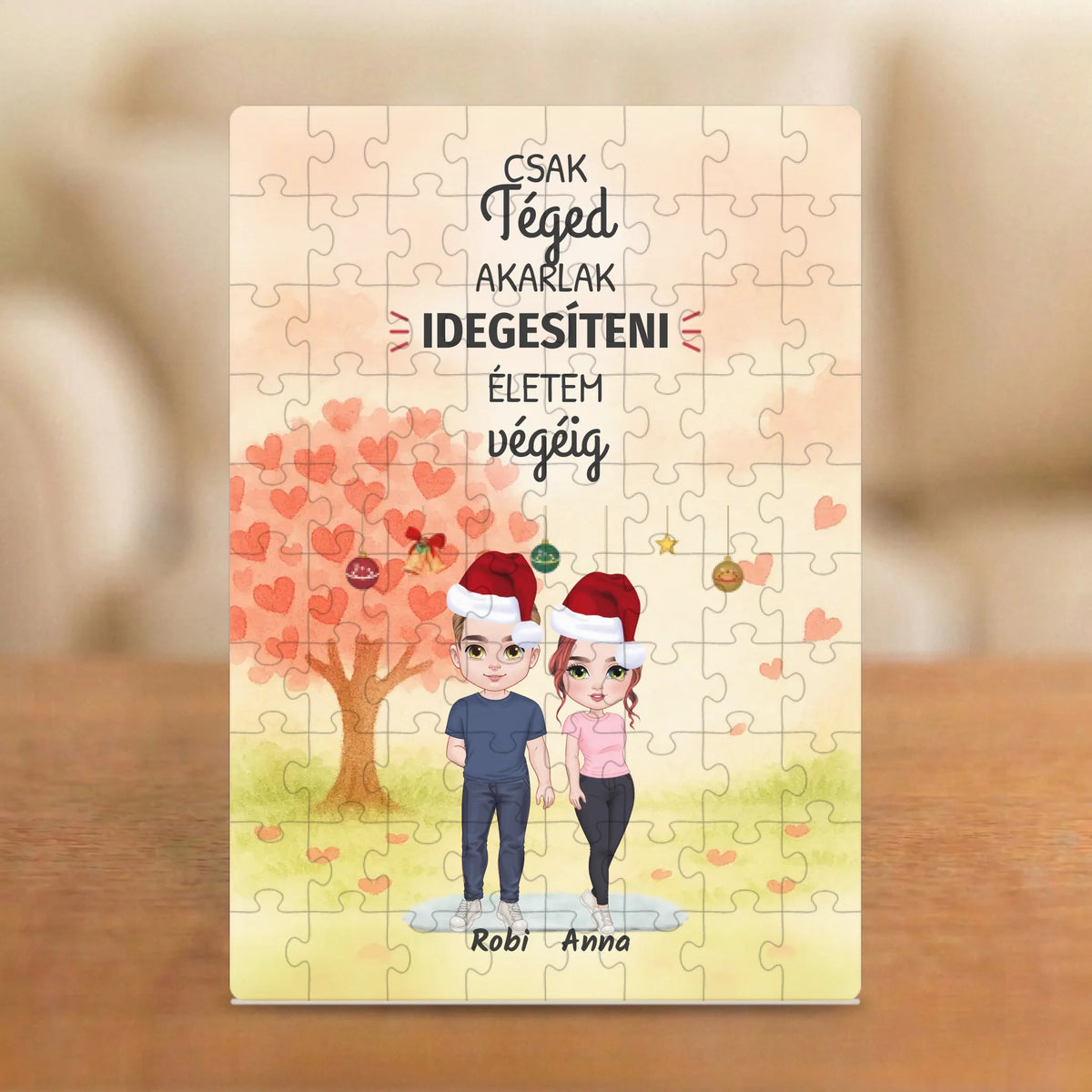 Csak téged akarlak idegesíteni életem végéig – páros puzzle férfi és női figurával, nevekkel