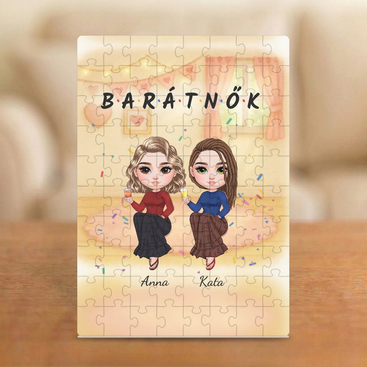 Barátnők örökre – barátnős puzzle 2–5 figurával és nevekkel