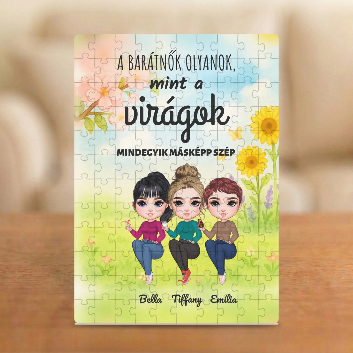 A barátnők olyanok, mint a virágok – barátnős puzzle 2–4 figurával