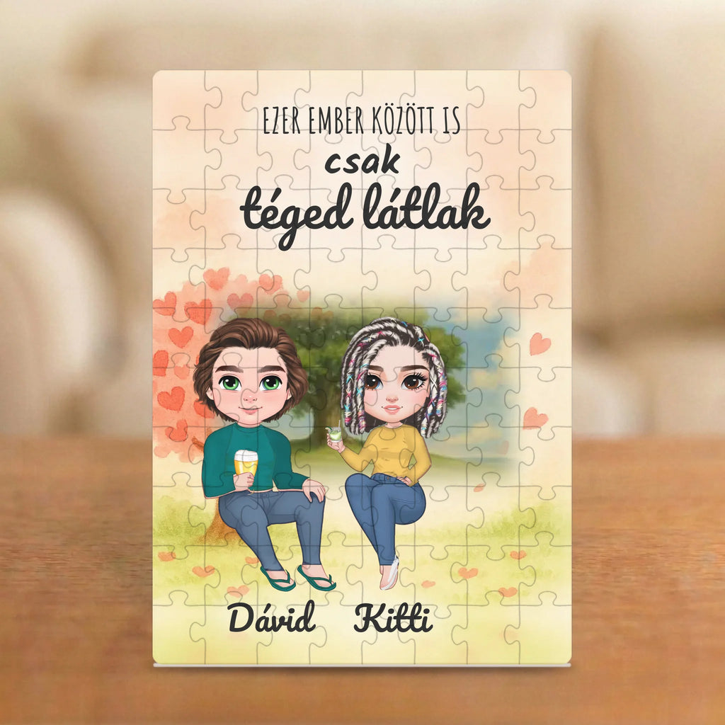 Ezer ember között is csak téged látlak – páros puzzle két figurával és nevekkel